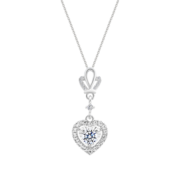 Mặt kim cương tấm vàng 14K Heartest Crown 2C