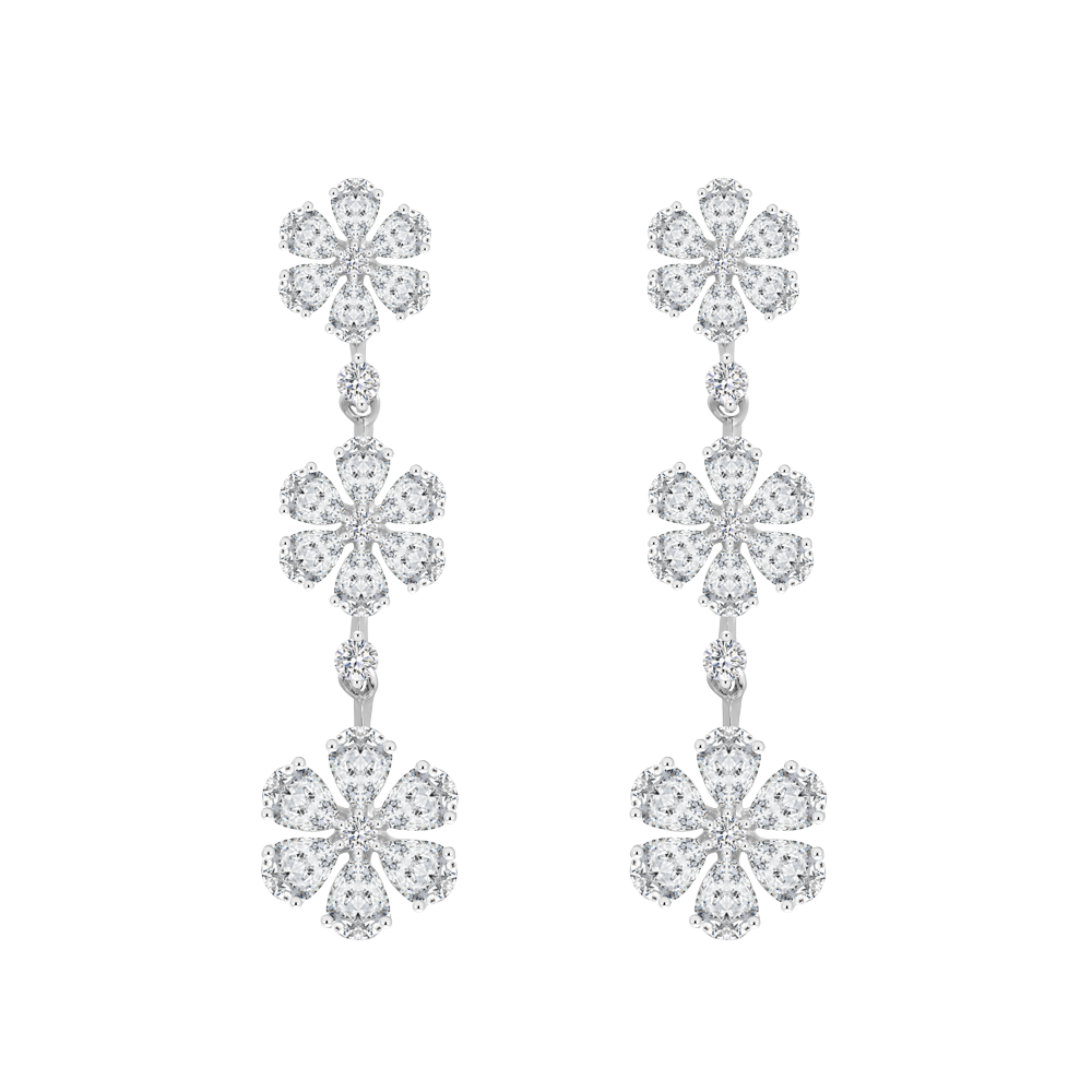 Hoa tai kim cương viên vàng 18K Jena A058 TD