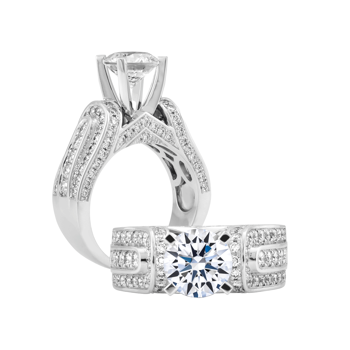 Nhẫn nữ kim cương tấm vàng 14K Rose-berry N 1.5CT