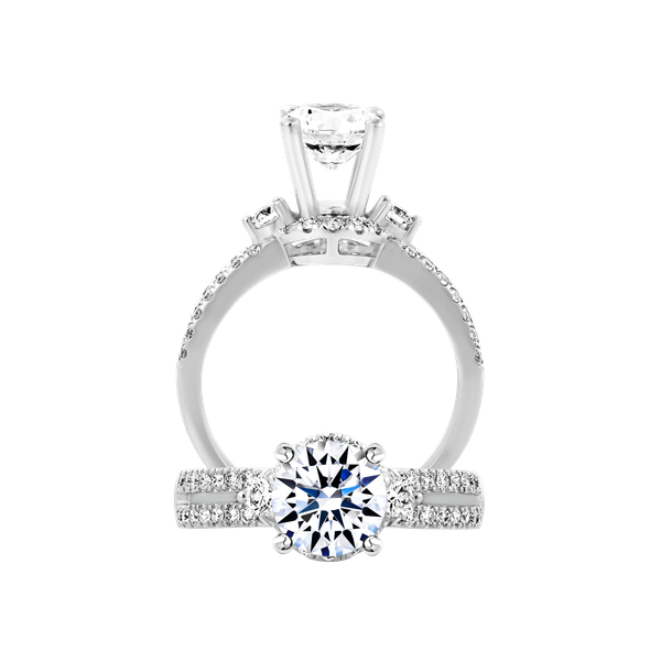 Ổ nhẫn nữ kim cương tấm vàng 14K Becka N 1.5CT