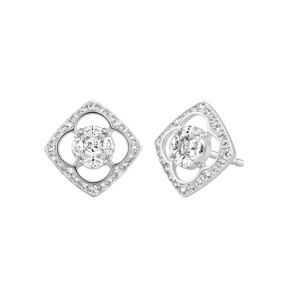 Hoa tai đính đá CZ vàng 14K Cherry NS