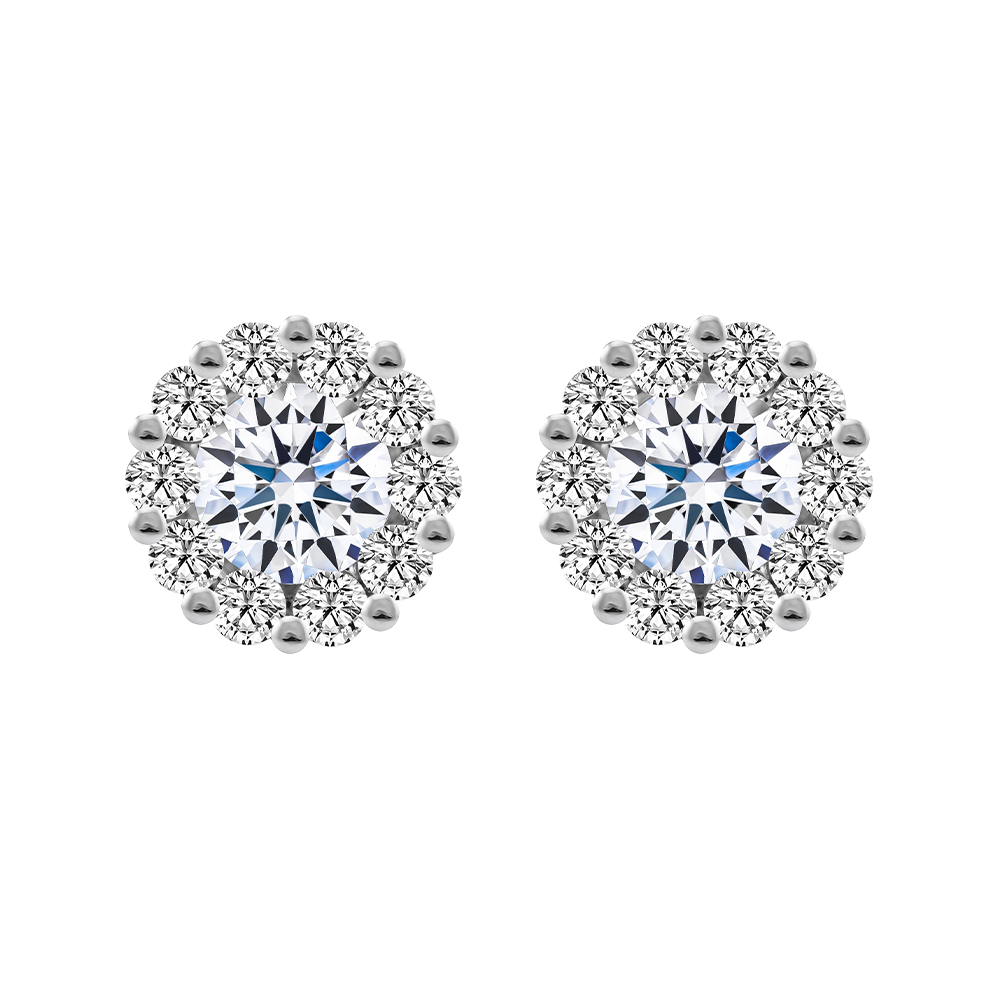 Hoa tai đính đá CZ vàng 10K Summer S 2C