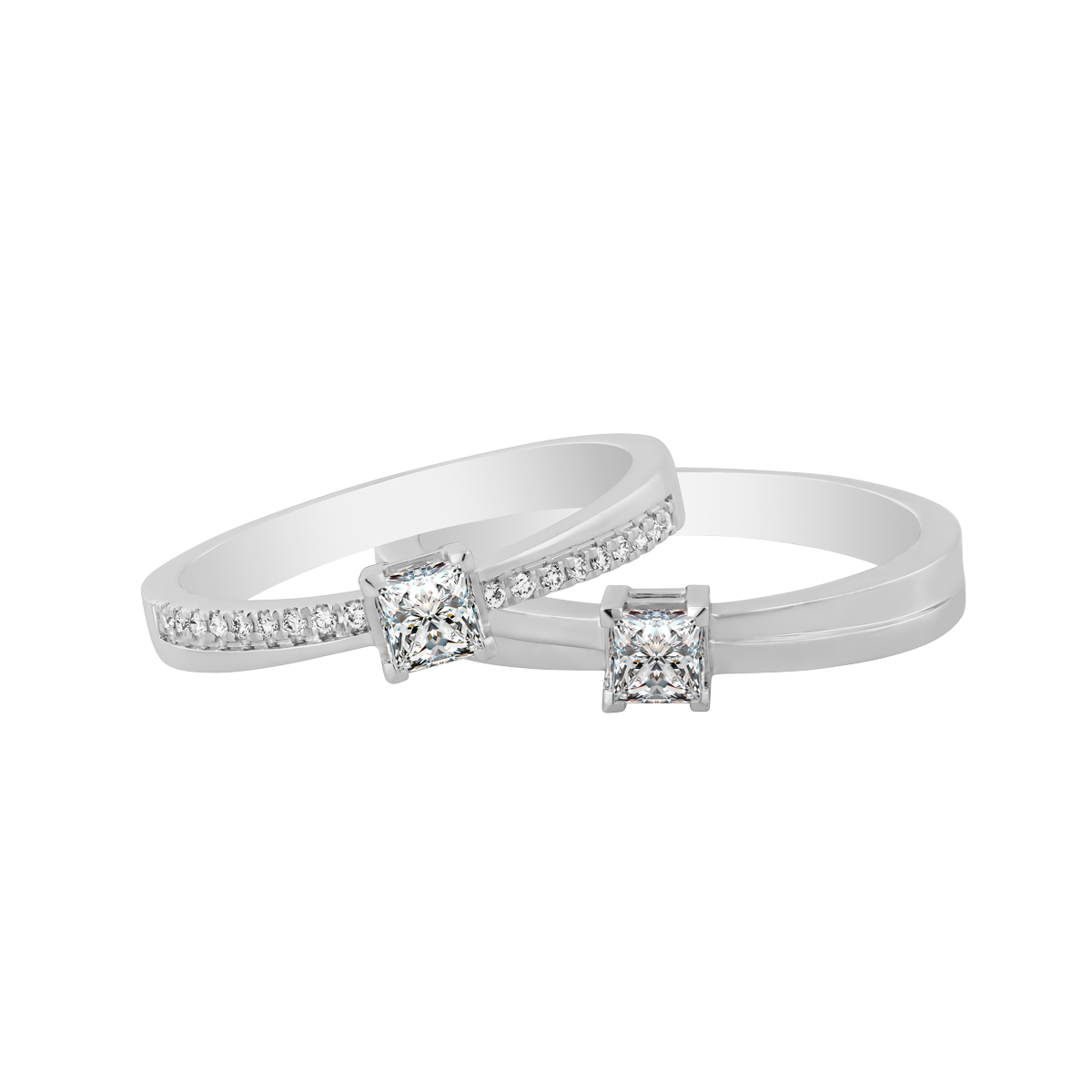 Nhẫn cưới nam kim cương viên vàng 14K Sunny PR1C M