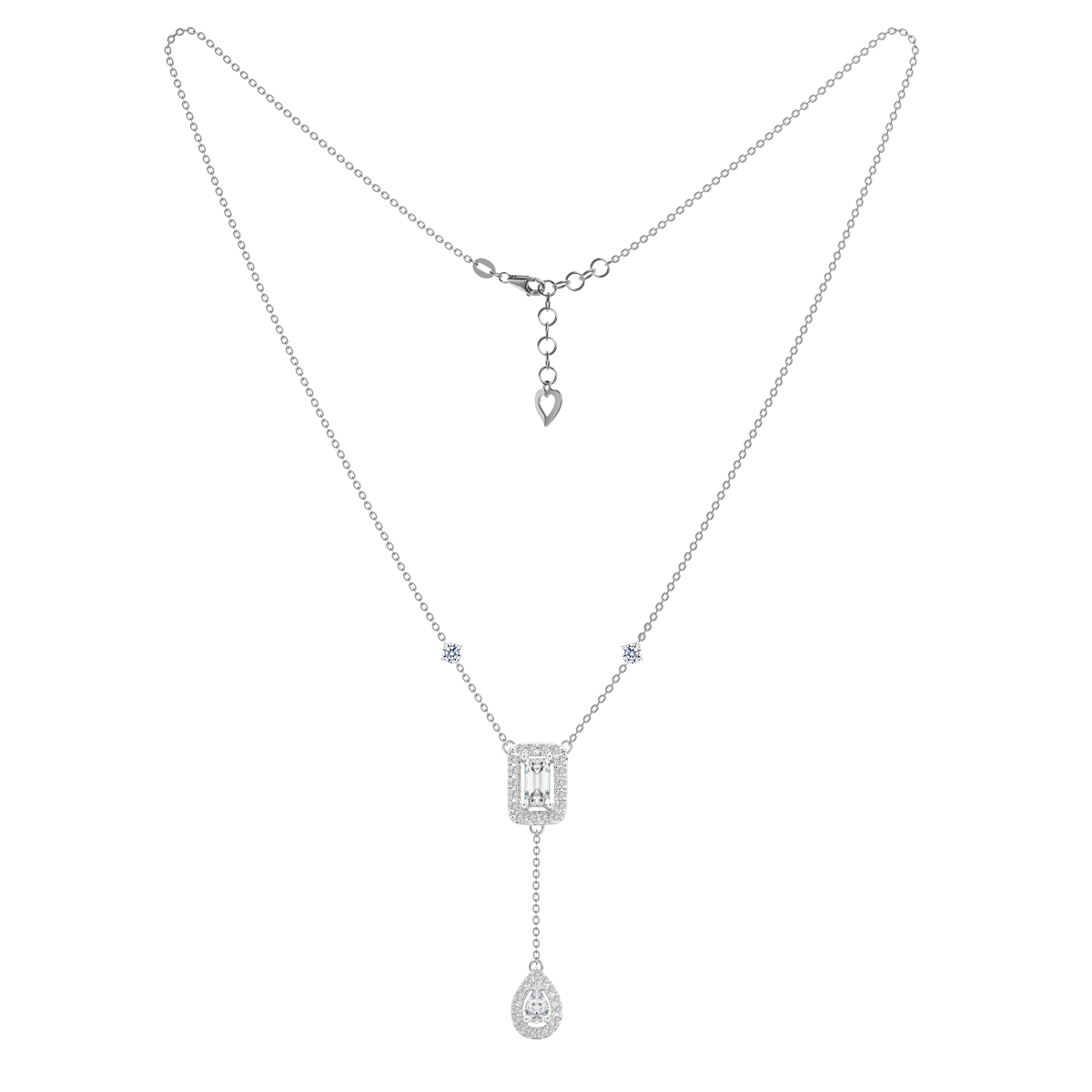 Dây liền mặt đính đá CZ vàng 14K Chiara