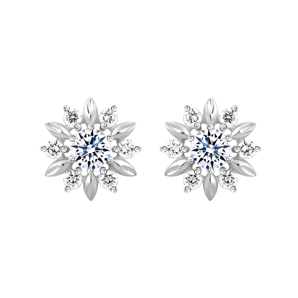 Hoa tai đính đá CZ vàng 14K Lighter 2C