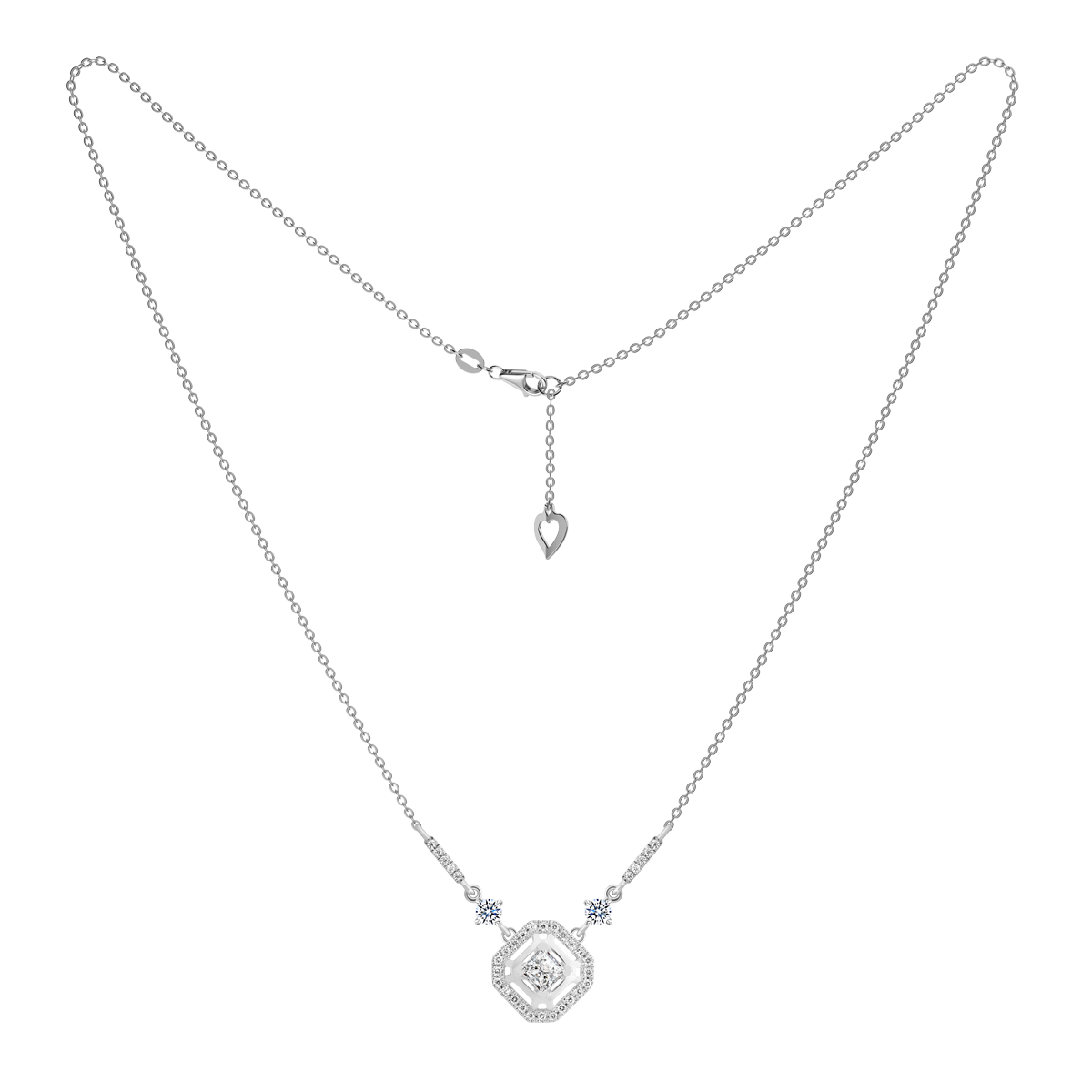 Dây liền mặt đính đá CZ vàng 18K Guardy