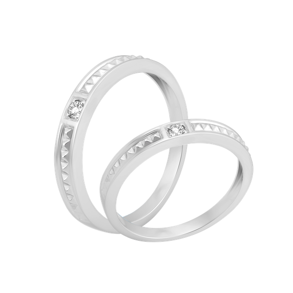 Nhẫn cưới nữ kim cương viên vàng 14K Fanny F