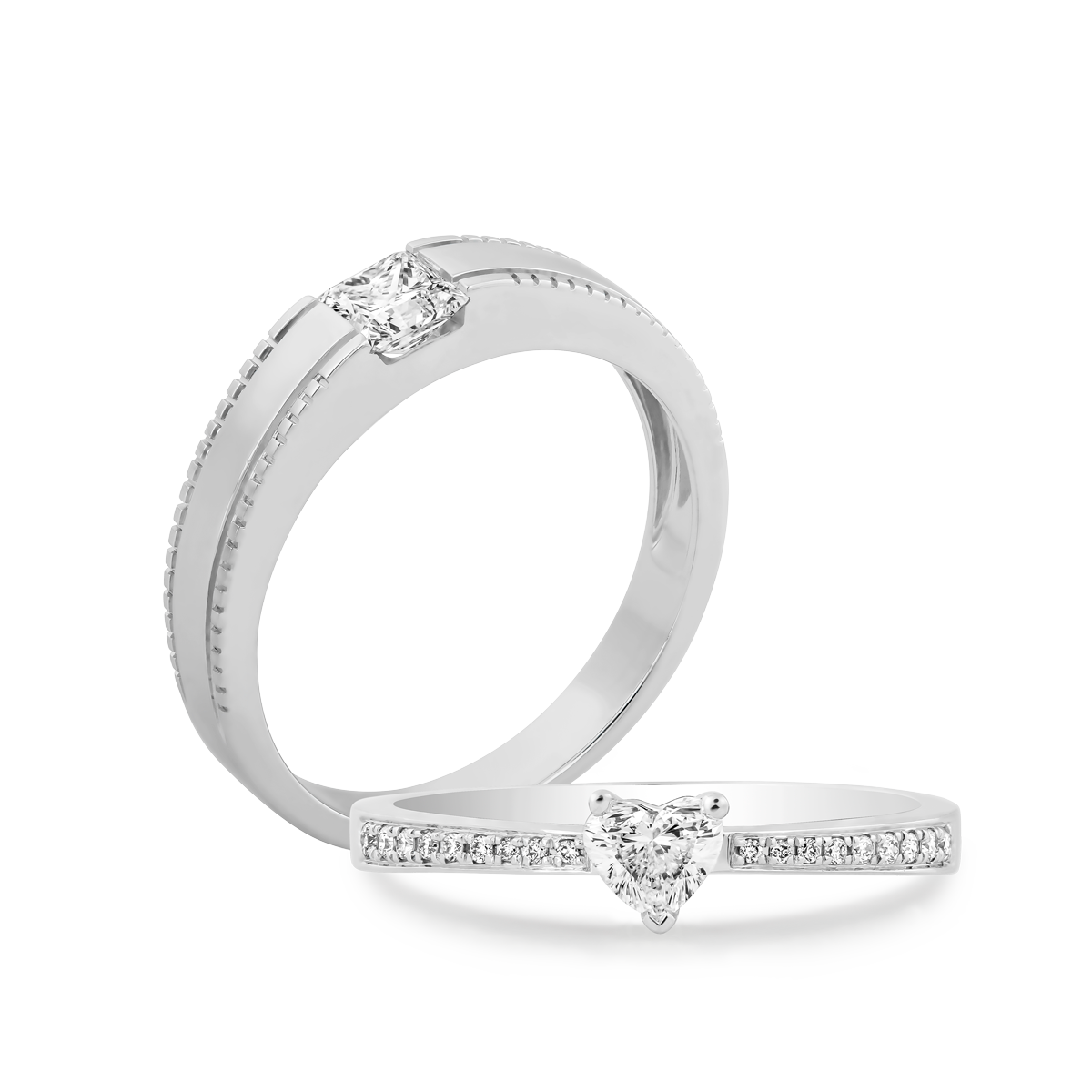 Nhẫn cưới nữ kim cương viên vàng 14K Loving NHR2C F