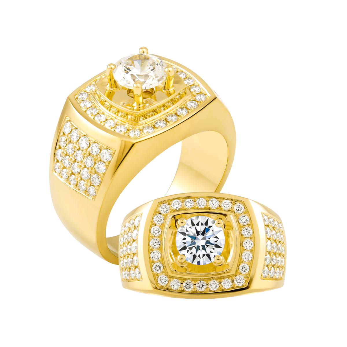 Nhẫn nam kim cương tấm vàng 14K Rollsing 1.5CT Y