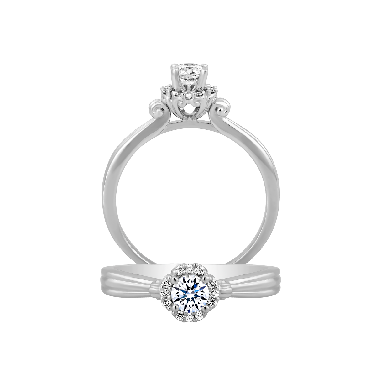 Nhẫn nữ kim cương viên vàng 14K Wisdom RD 2C