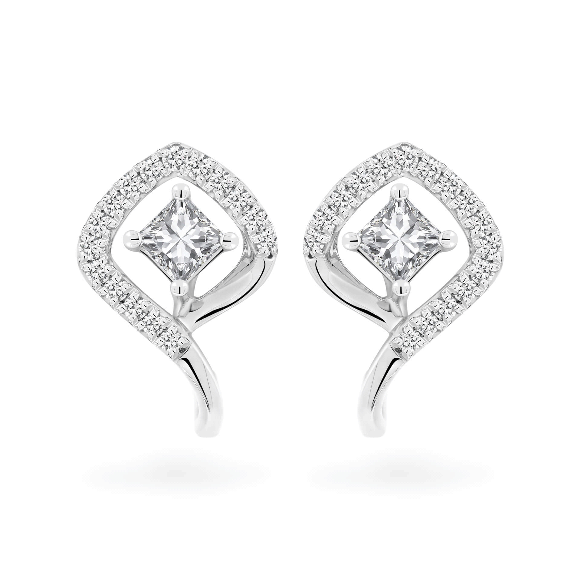 Hoa tai kim cương viên vàng 14K Jena A078 TD