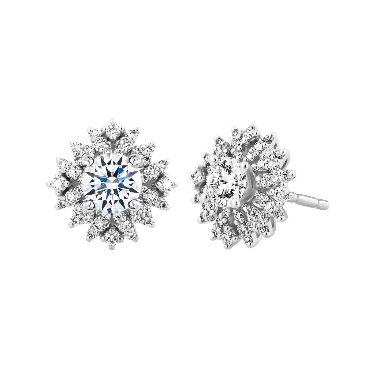 Hoa tai kim cương tấm vàng 14K Gloria 3C