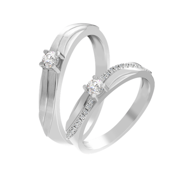 Nhẫn cưới nữ kim cương vàng 14K Sugaring 10p F