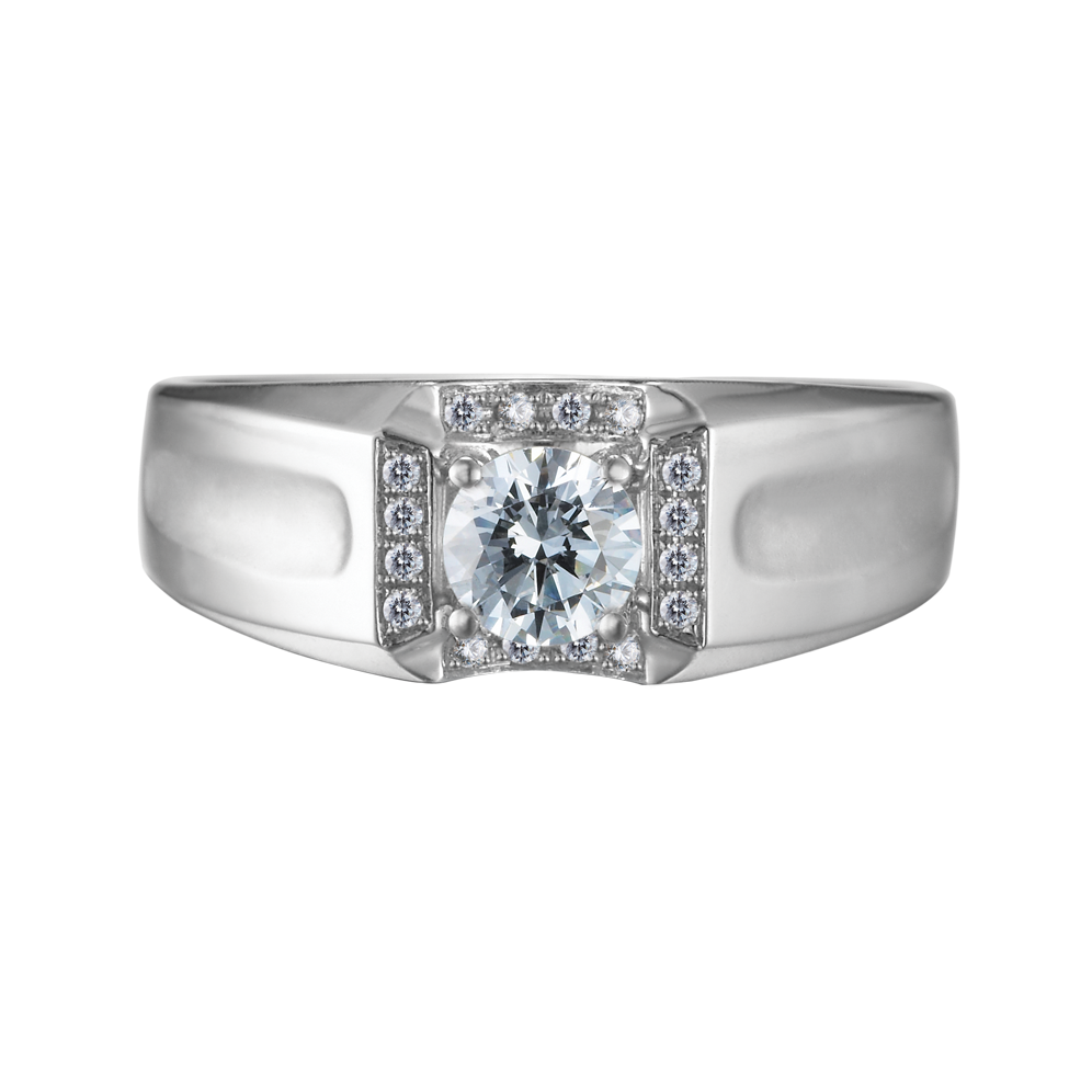 Nhẫn nam kim cương tấm vàng 14K Righteous N 1CT W