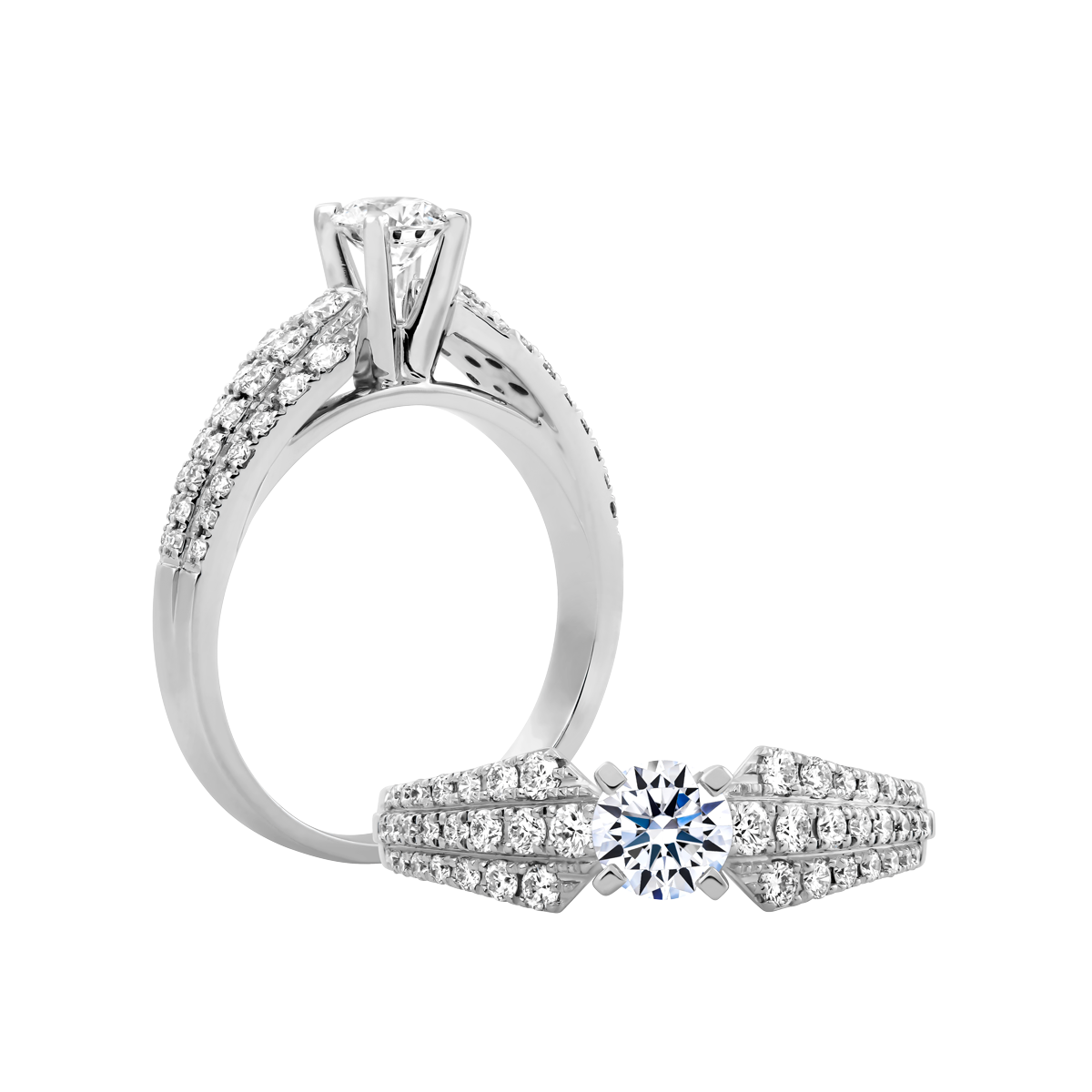 Nhẫn nữ kim cương tấm vàng 14K Fernery N 3C