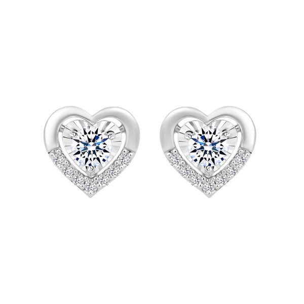 Hoa tai kim cương vàng 14K Heart Rate 10p