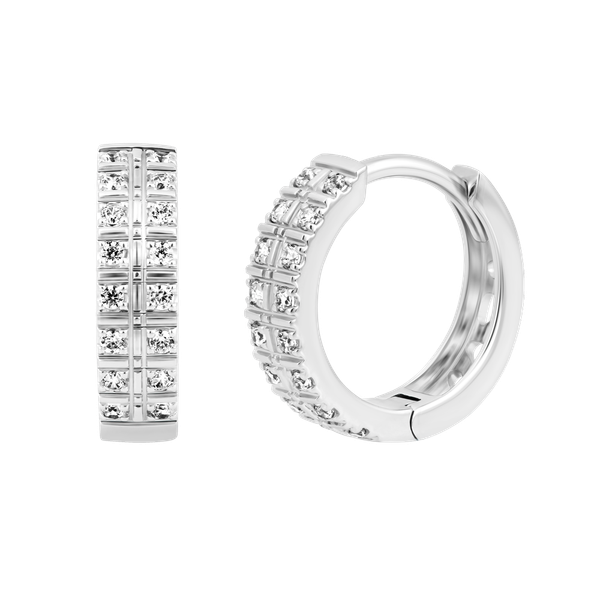 Hoa tai đính đá CZ vàng 14K Cyclic