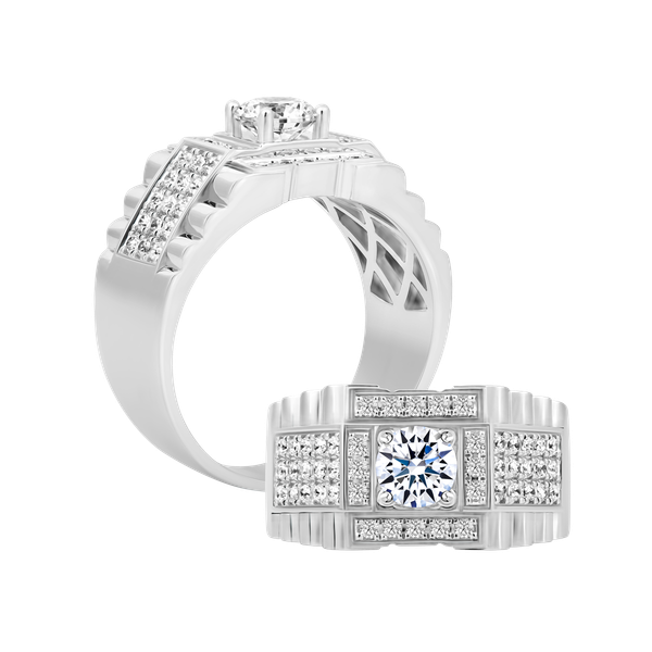 Nhẫn nam kim cương tấm vàng 14K Intensity 5C W
