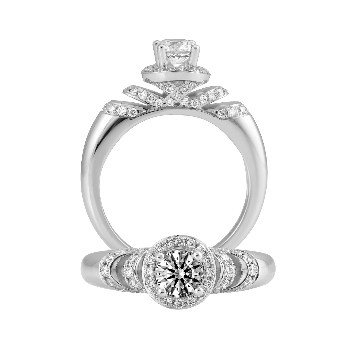 Nhẫn nữ kim cương tấm vàng 14K Debris N 5C GVRG0222224