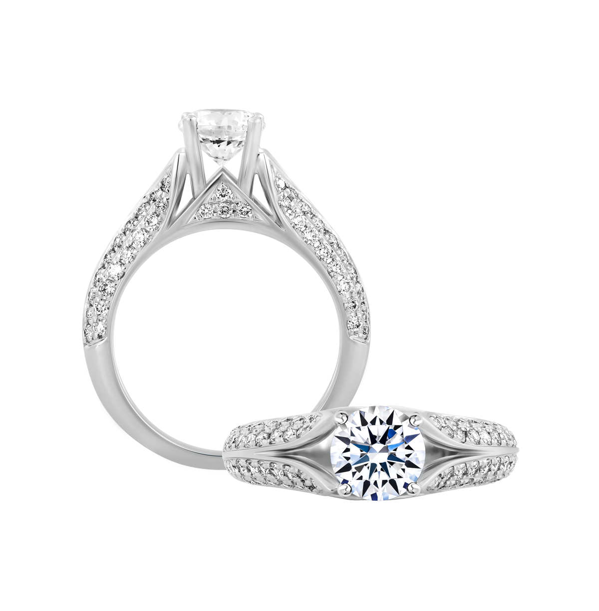 Nhẫn nữ kim cương tấm vàng 14K Harlow N 3C