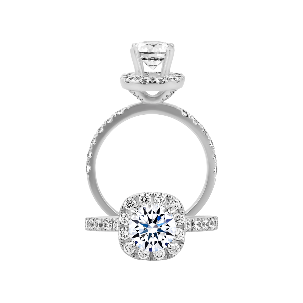 Nhẫn nữ kim cương tấm vàng 14K Regality 1CT