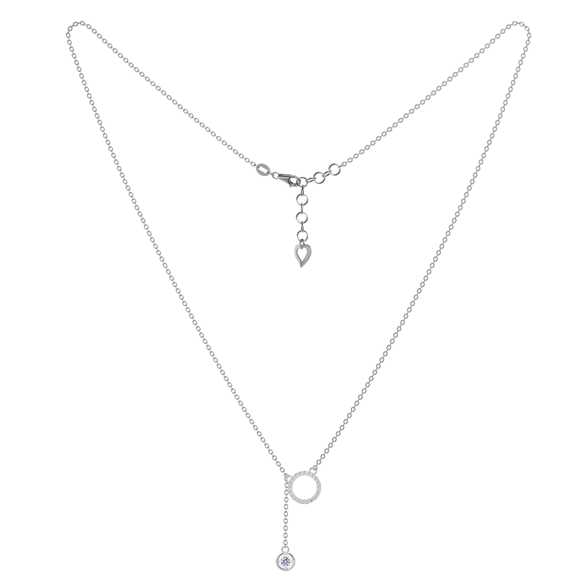 Dây liền mặt kim cương viên vàng 14K Cirlia TD