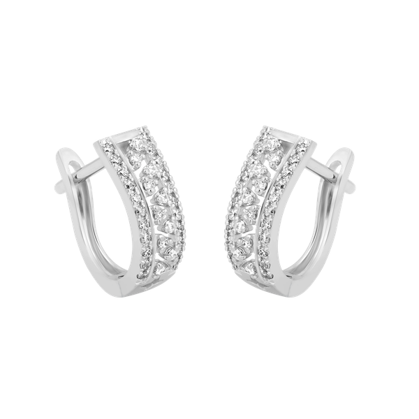 Hoa tai đính đá CZ vàng 18K Vincita