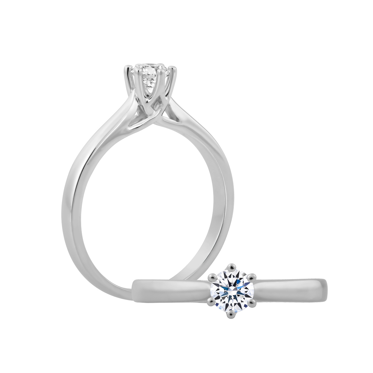 Nhẫn nữ kim cương 8 Hearts & Arrows vàng 14K Erica H&A 2C