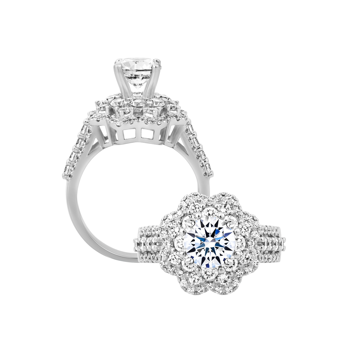 Nhẫn nữ đính đá CZ vàng 14K Clever 1CT