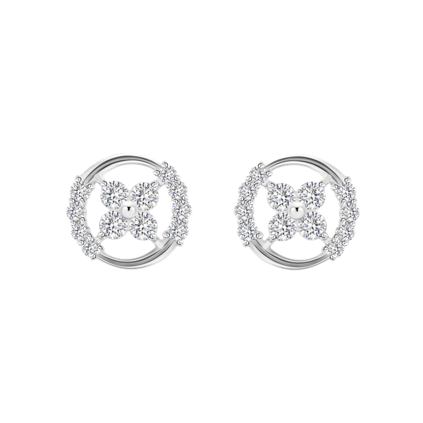 Hoa tai đính đá CZ vàng 18K Judicious