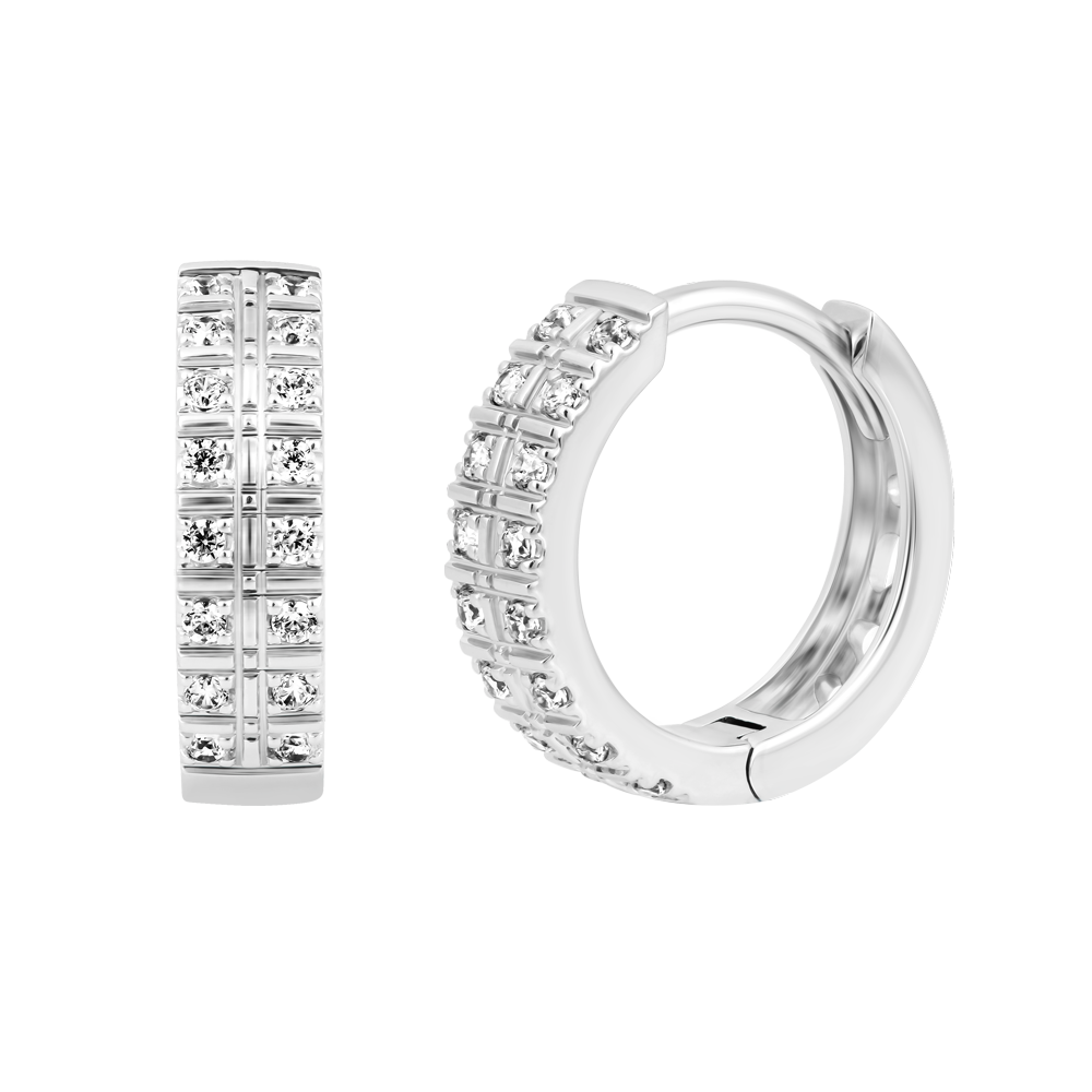 Hoa tai đính đá CZ vàng 14K Cyclic