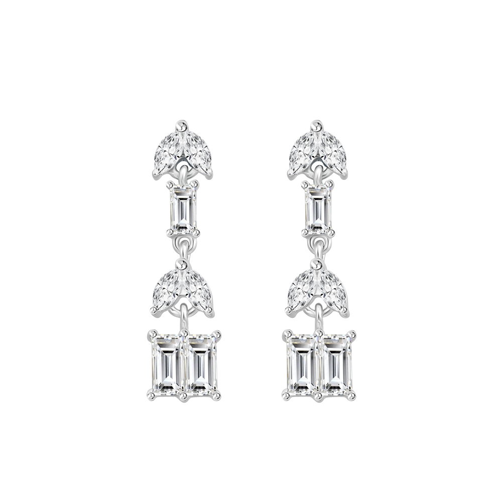 Hoa tai đính đá CZ vàng 18K Felicial