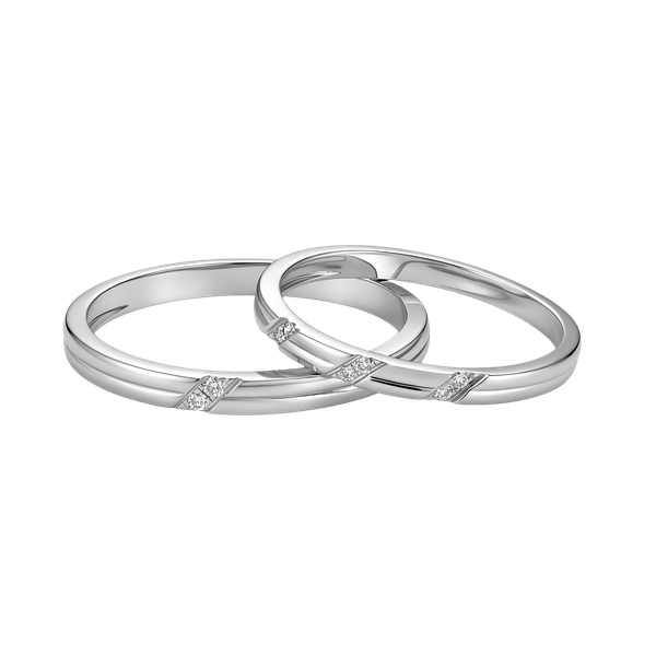 Nhẫn cưới nam kim cương viên vàng 14K Weal M