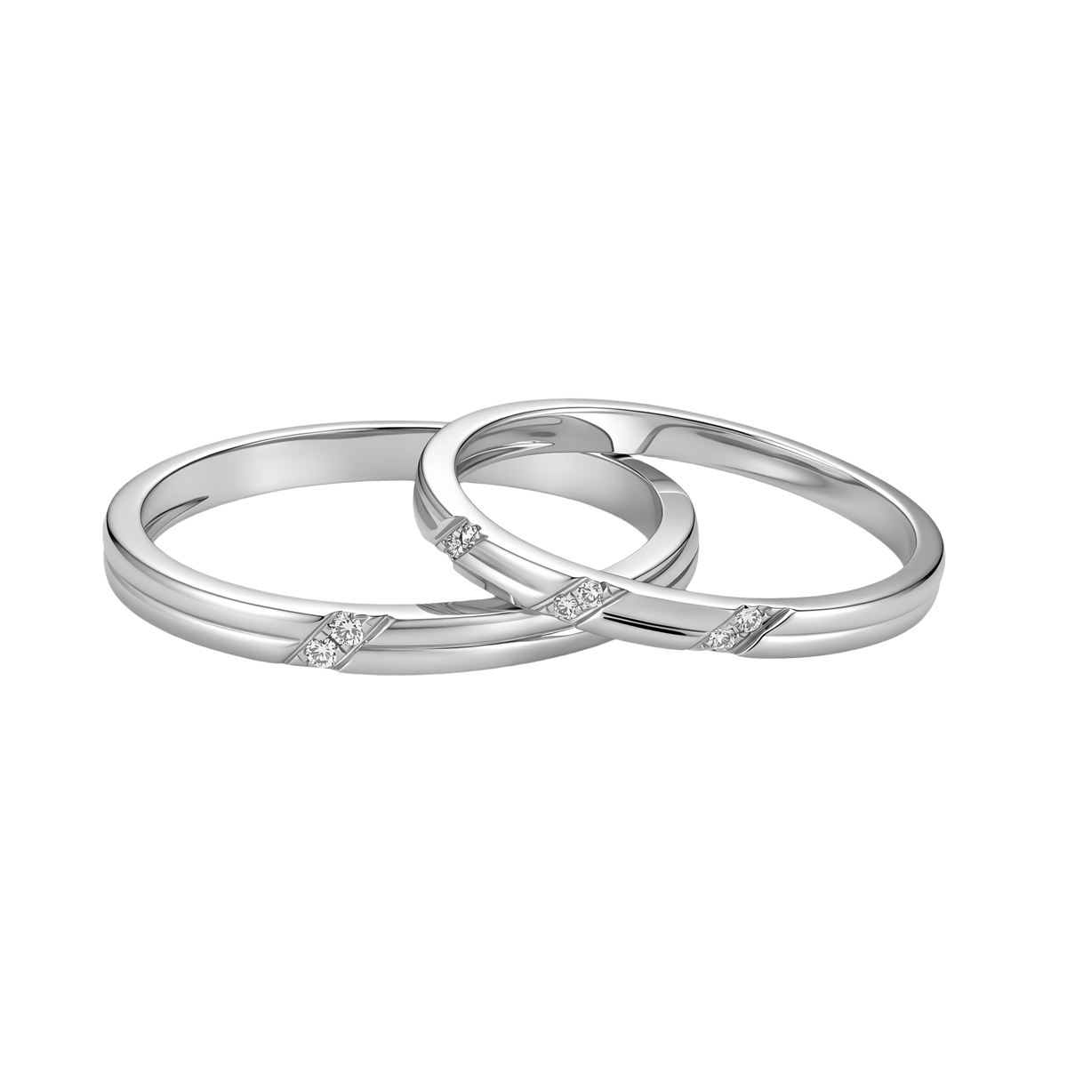 Nhẫn cưới nam kim cương viên vàng 14K Weal M