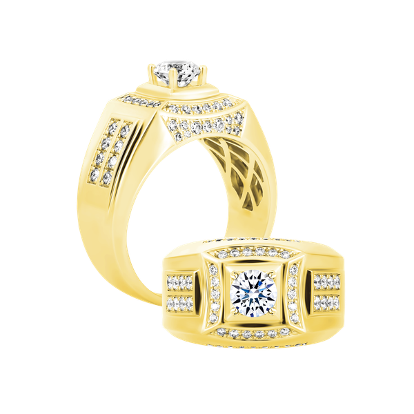 Nhẫn nam đính đá CZ vàng 14K Athletic V2 5C Y