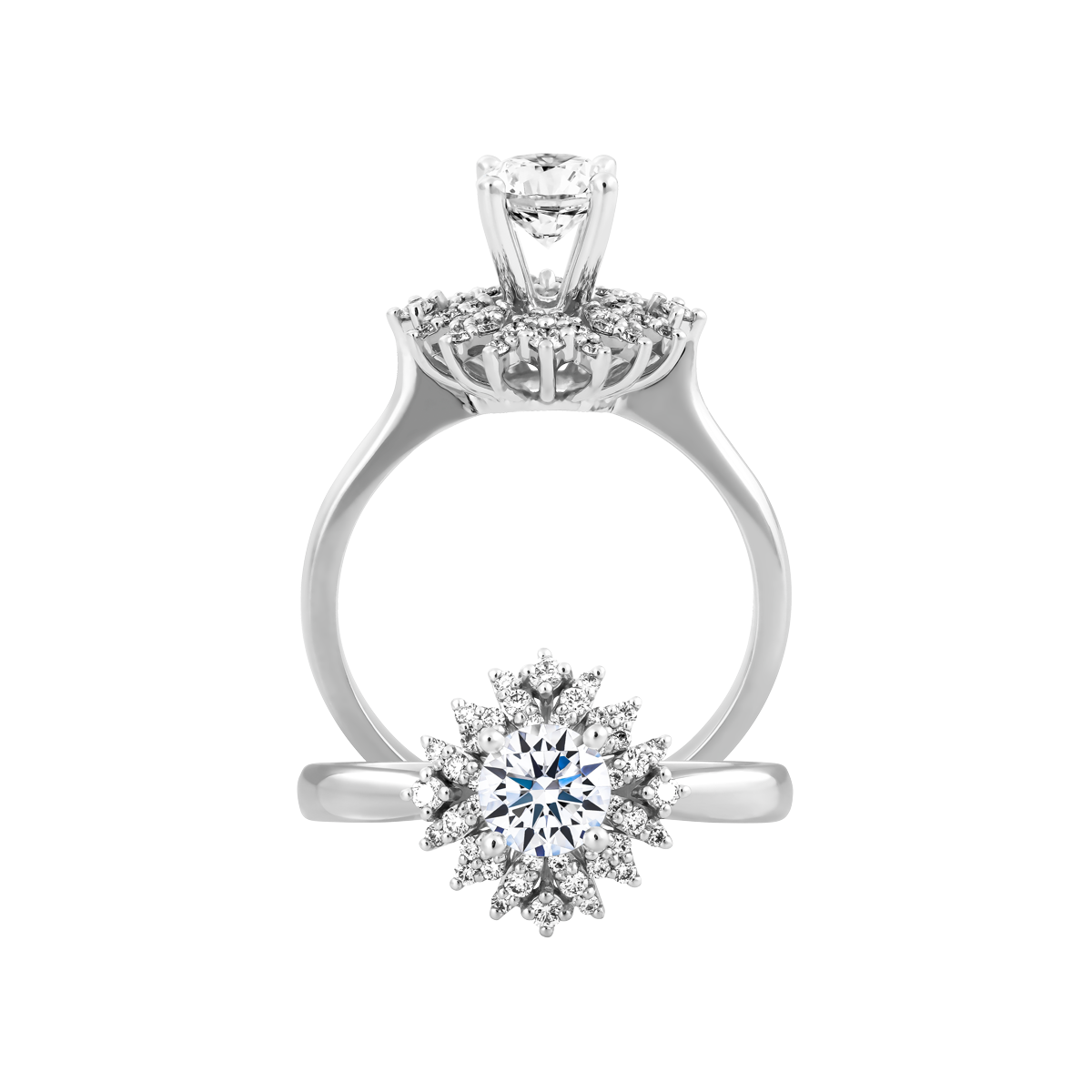 Ổ nhẫn nữ kim cương tấm vàng 14K Gloria 5C