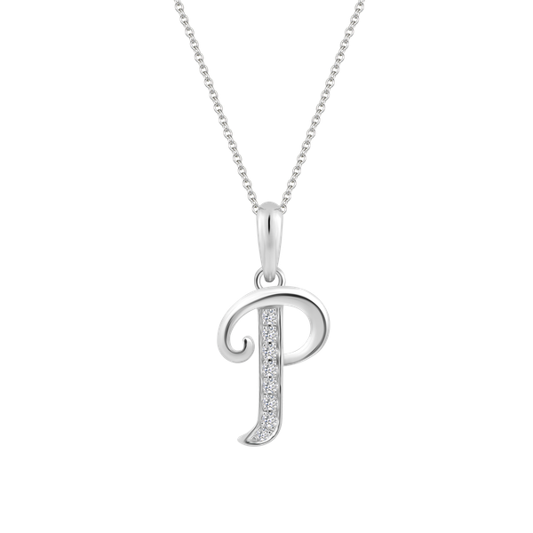 Mặt kim cương viên vàng 14K Letter P