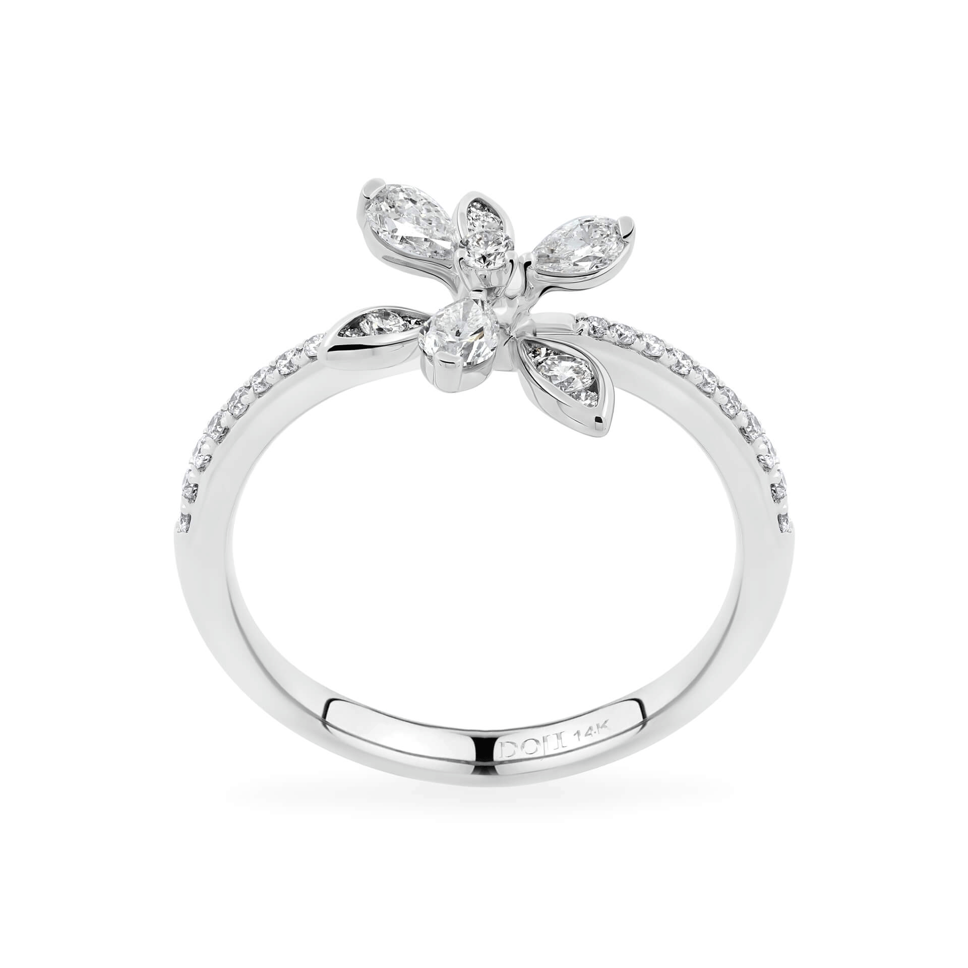 Nhẫn nữ kim cương viên vàng 14K Jena A046 TD