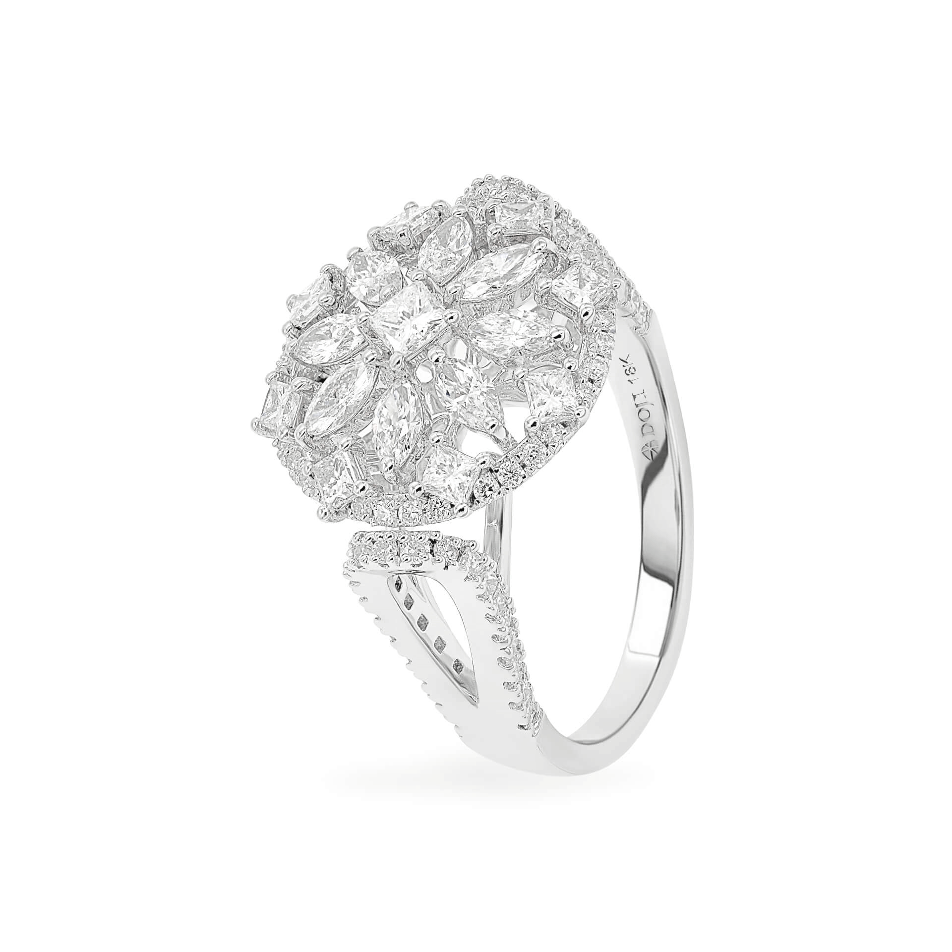 Nhẫn nữ kim cương viên vàng 18K Jena A461 TD