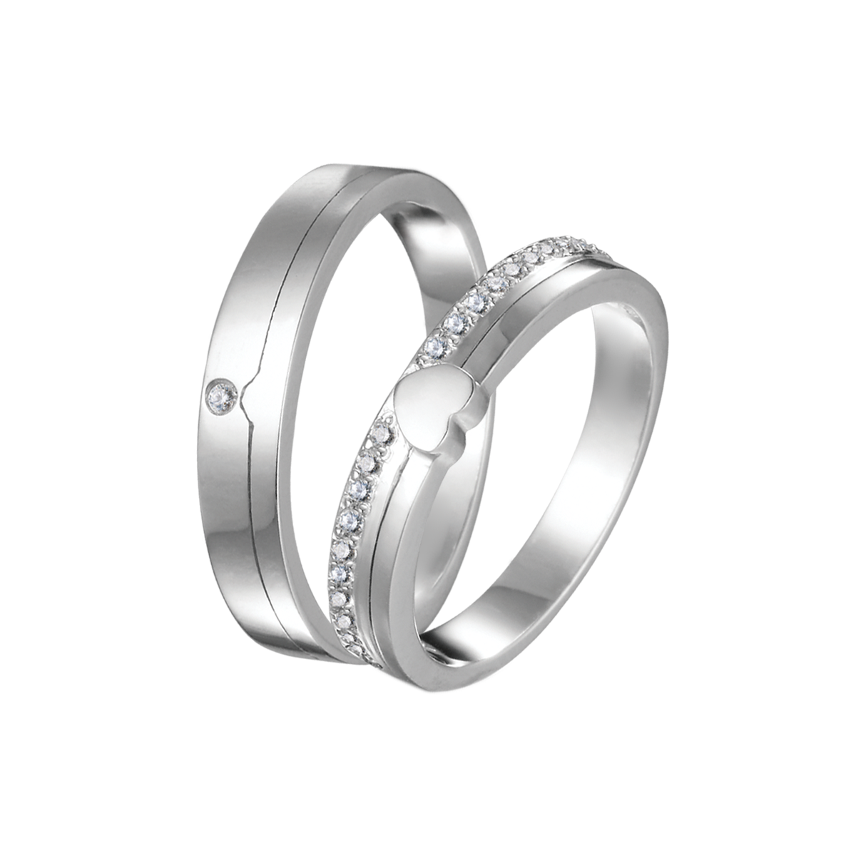 Nhẫn cưới nữ kim cương viên vàng 14K Heartiness F GVRG0220228