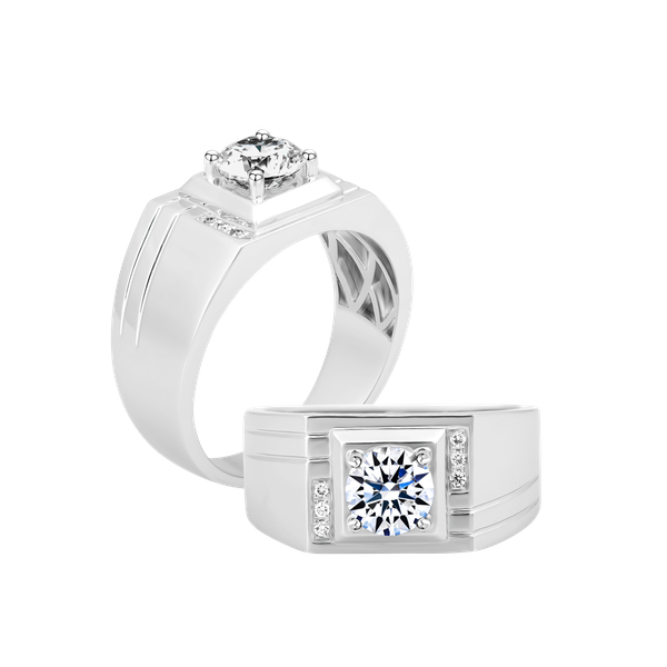 Nhẫn nam kim cương tấm vàng 14K Valora 1CT W