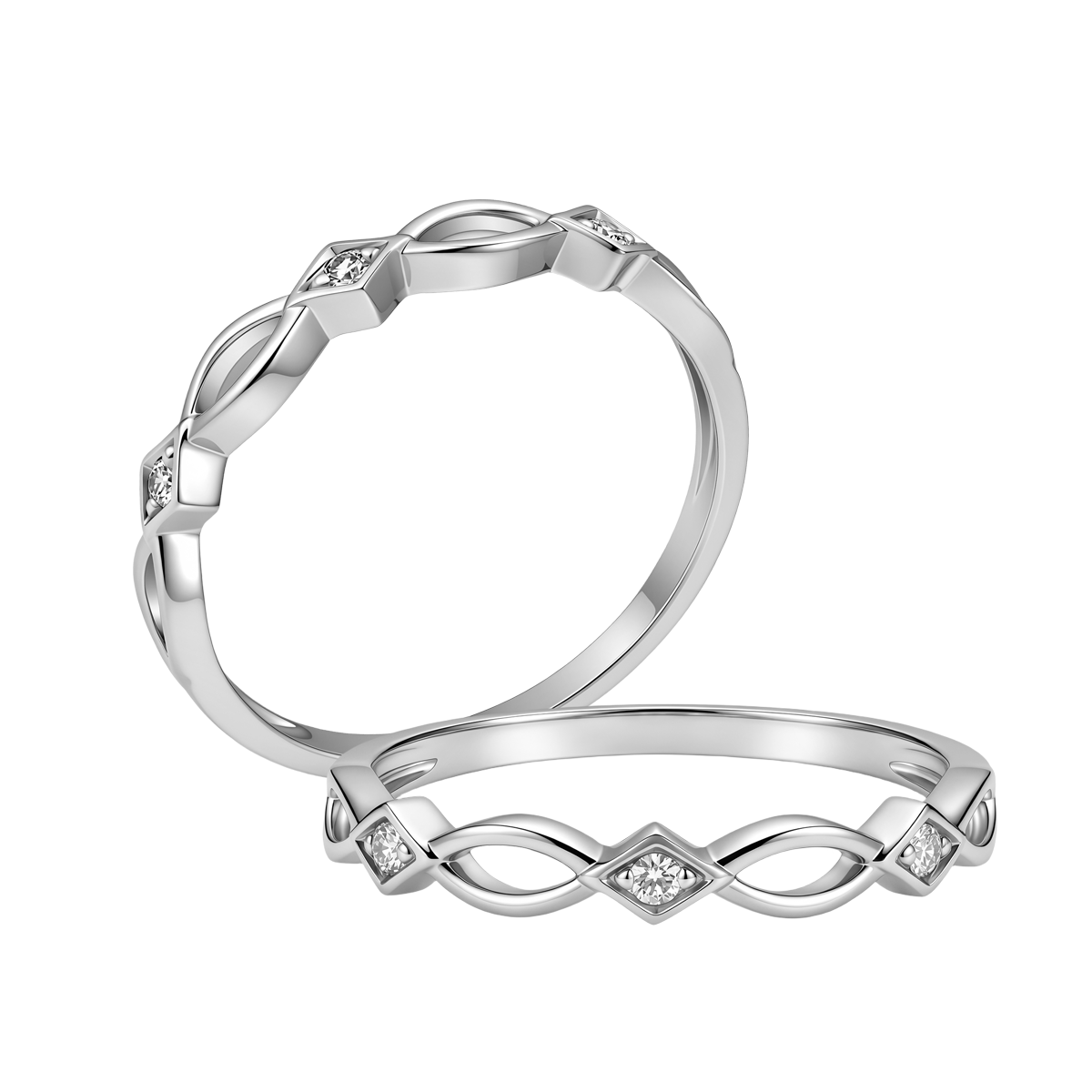Nhẫn nữ kim cương viên vàng 14K Olivan U