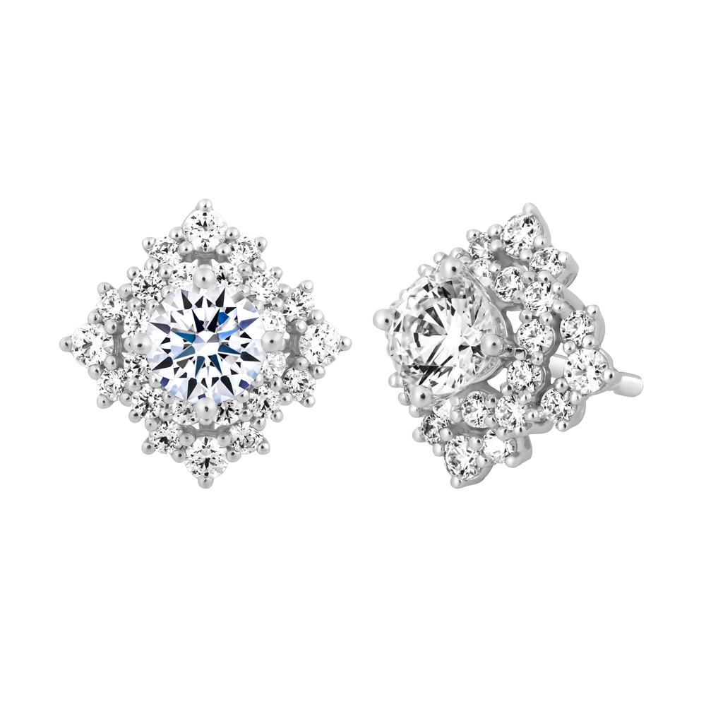 Hoa tai đính đá CZ vàng 14K Beatrice N 3C