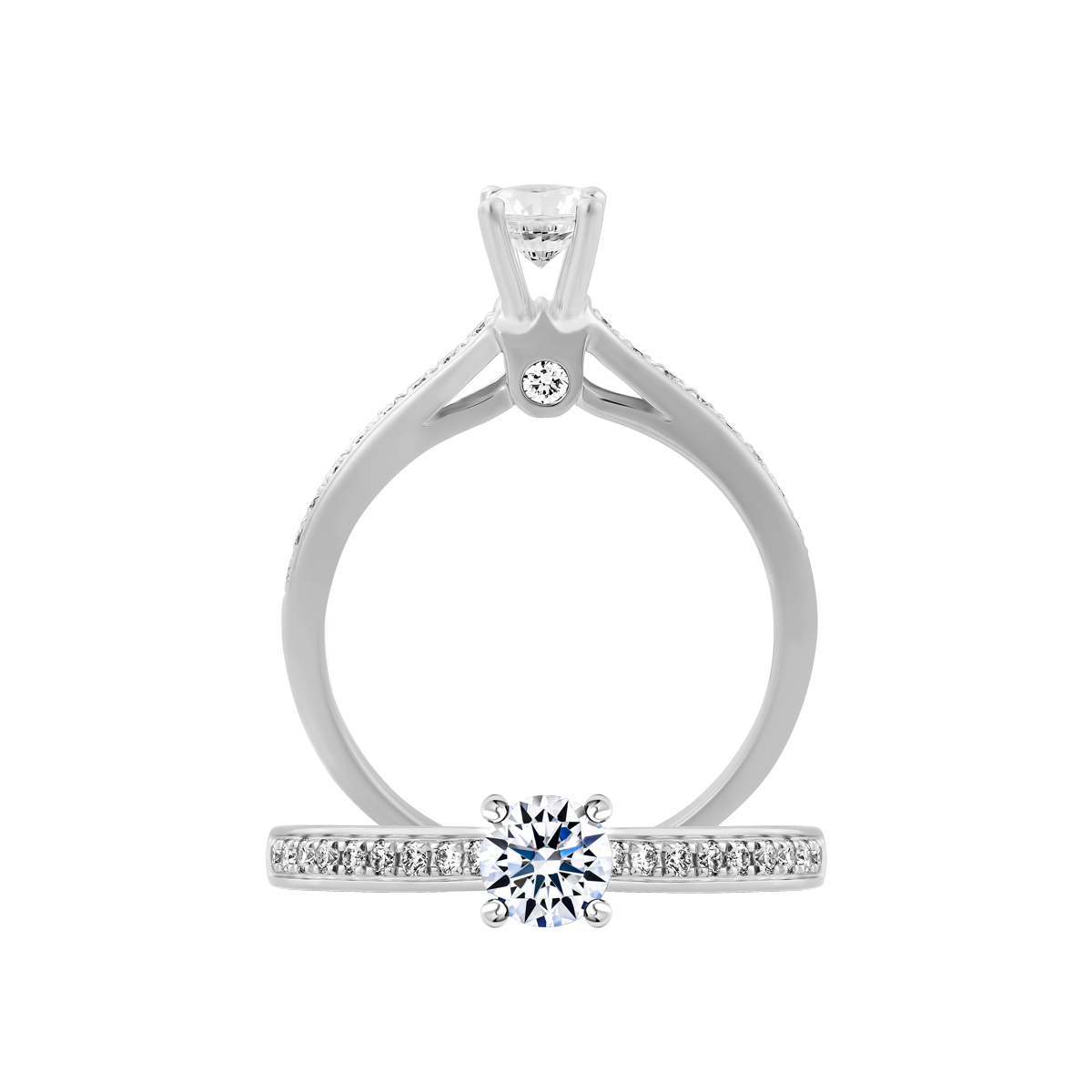 Nhẫn nữ kim cương 8 Hearts & Arrows vàng 14K Adeline H&A 3C GVRG0254803