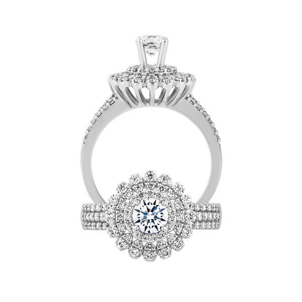 Ổ nhẫn nữ kim cương tấm vàng 14K Glorious 3C