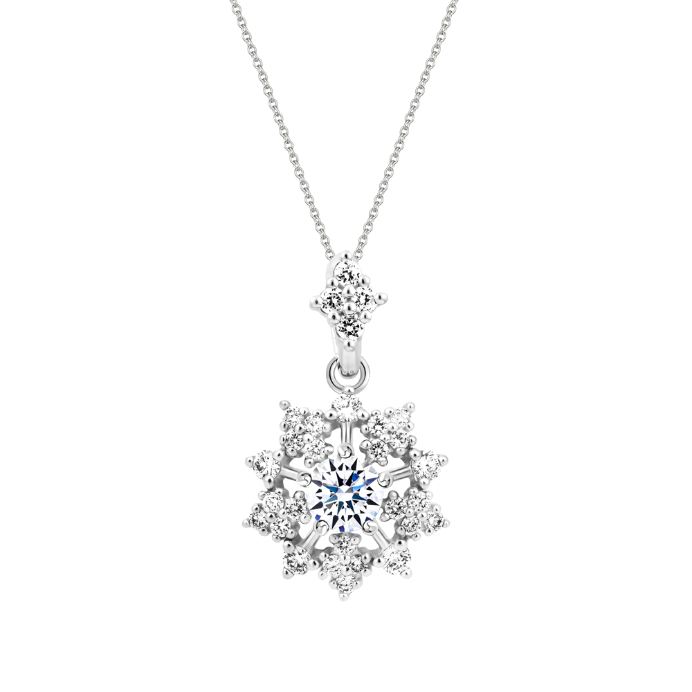 Mặt kim cương tấm vàng 14K Floweret 3C