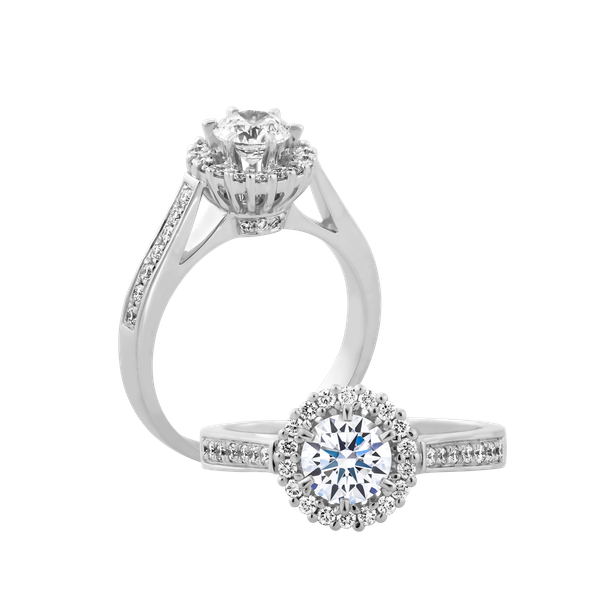 Ổ nhẫn nữ kim cương tấm vàng 14K Trudy N 3C