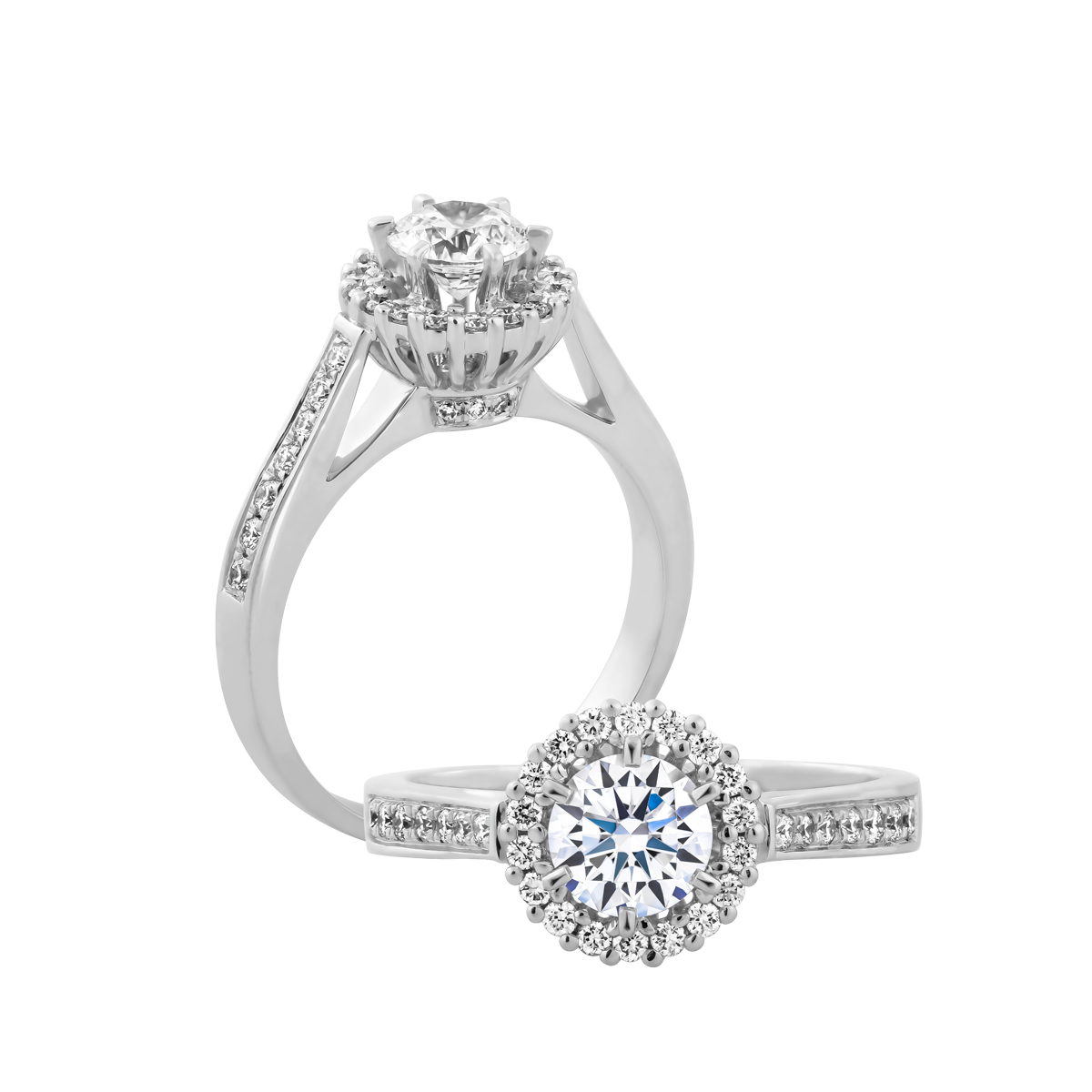 Ổ nhẫn nữ kim cương tấm vàng 14K Trudy N 3C