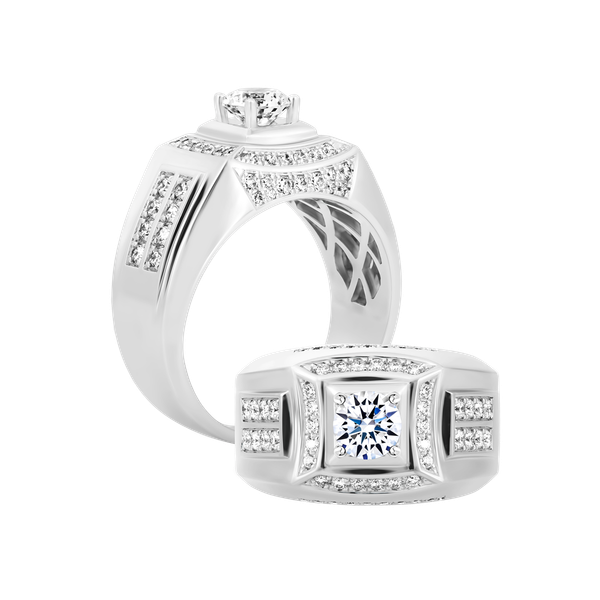 Nhẫn nam đính đá CZ vàng 14K Athletic V2 5C W