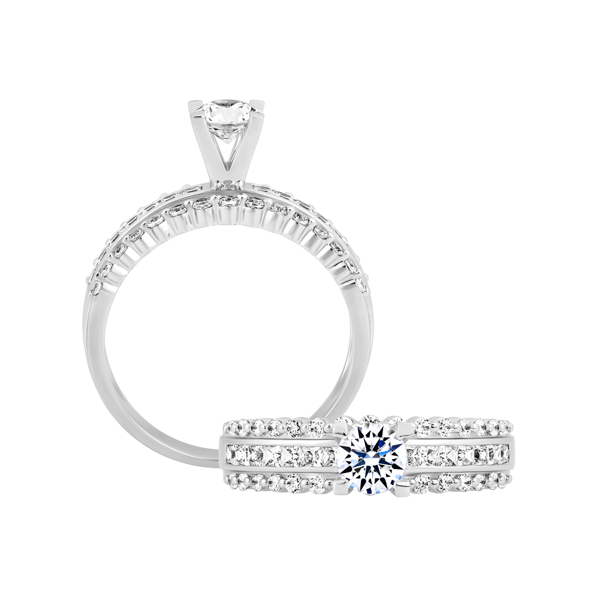 Nhẫn nữ đính đá CZ vàng 14K Schicksal N 3C